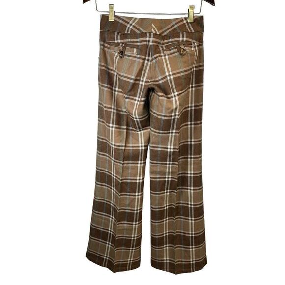 Patrizia Pepe Classic Plaid mid rise Brown 100% Wool Pants sz 40 - Picture 8 of 14